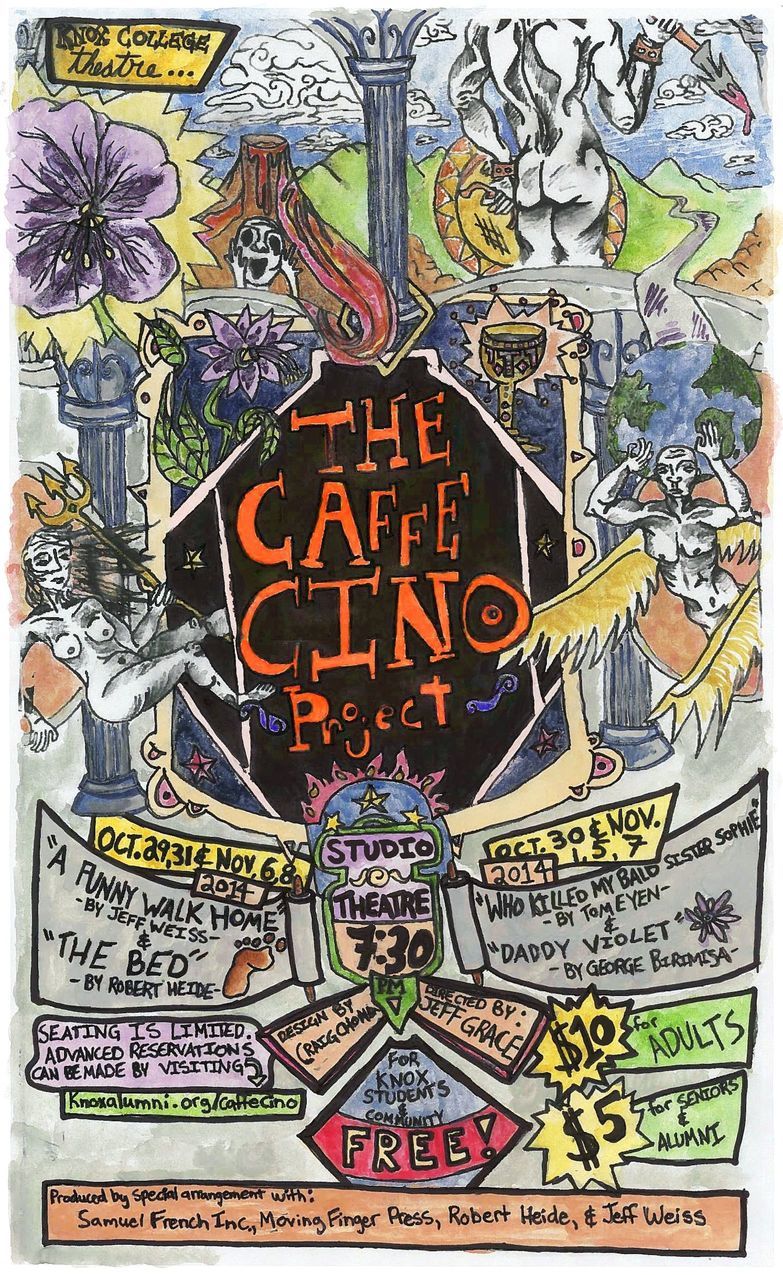 Poster for The Caffe Cino Project with production dates and times