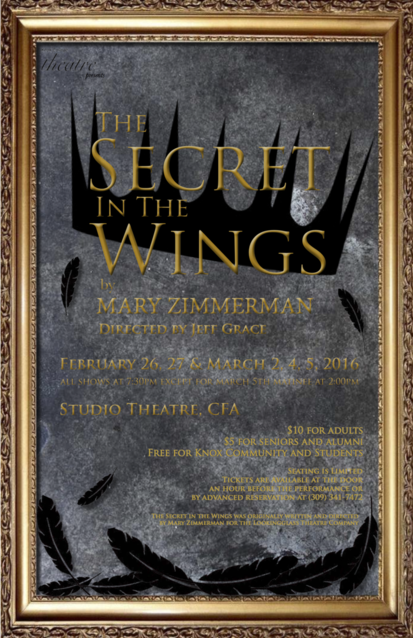 Poster for The Secret in the Wings with production dates and times
