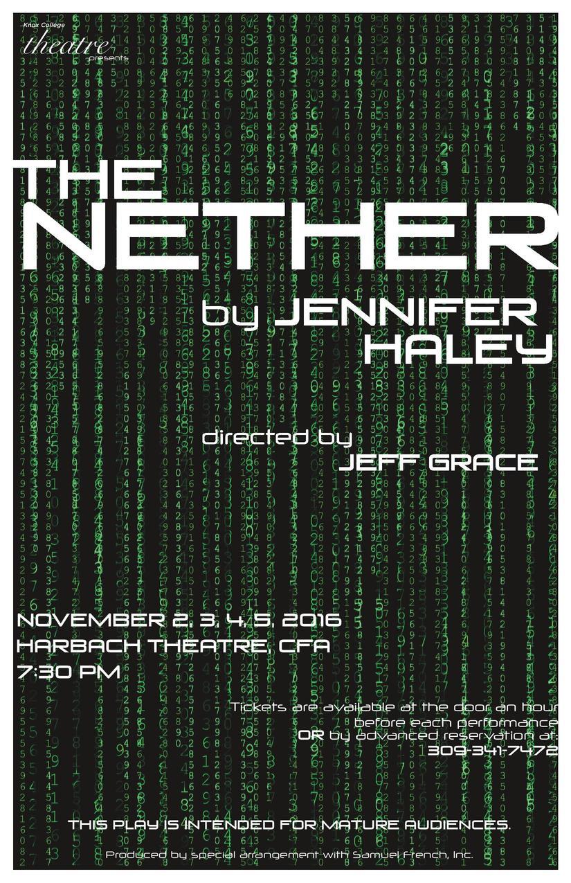 Poster for The Nether with production dates and times