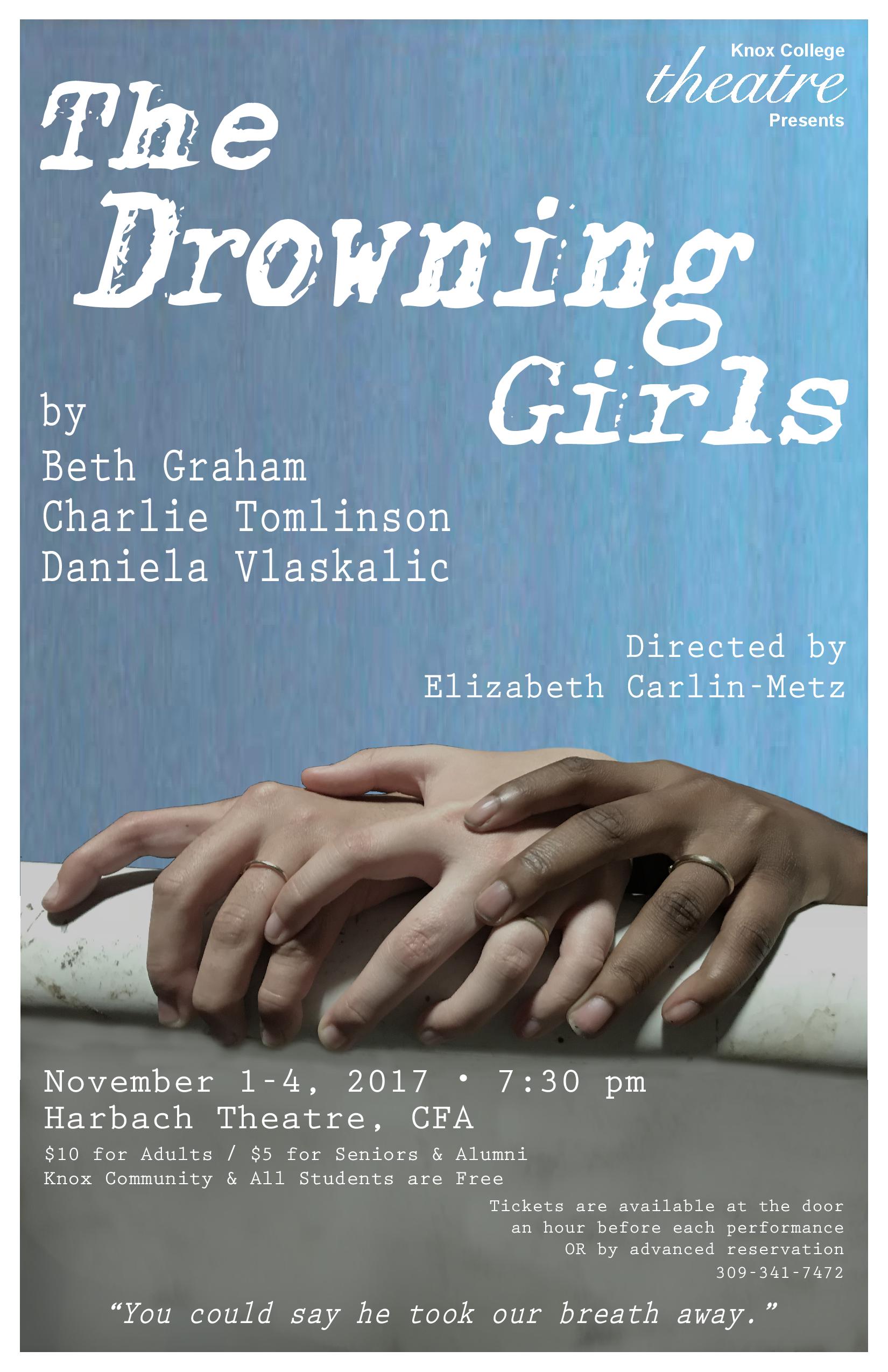 Poster for The Drowning Girls with production dates and times