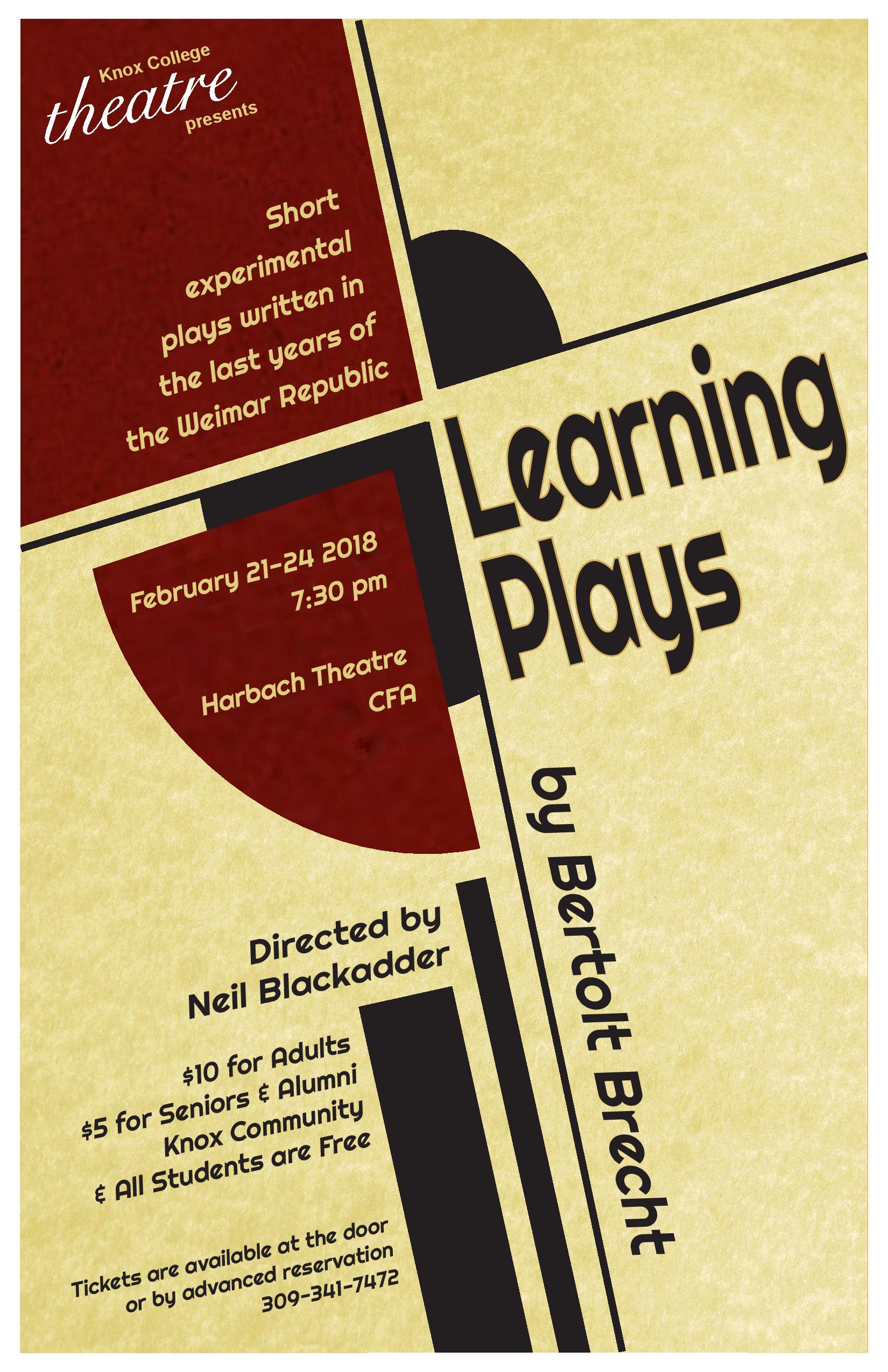 Poster for Learning Plays with production dates and times